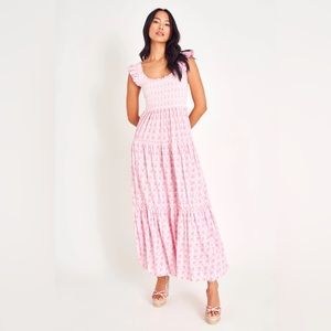 LoveShackFancy Chessie Maxi Dress in Rose Patch